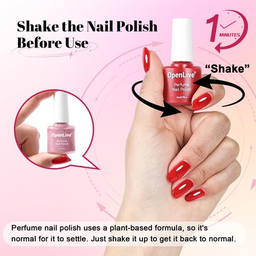 OpenLive 20 Color Perfume Nail Polish Set Red, Pink, Pueple and Green Quick Drying Nail Polish Set for Women Salon DIY Nail Art