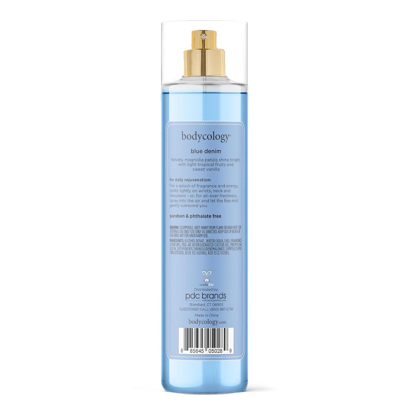 Bodycology Long-Lasting Fragrance Body Mist - Blue Denim, 8 Fl Oz | Pack of 2