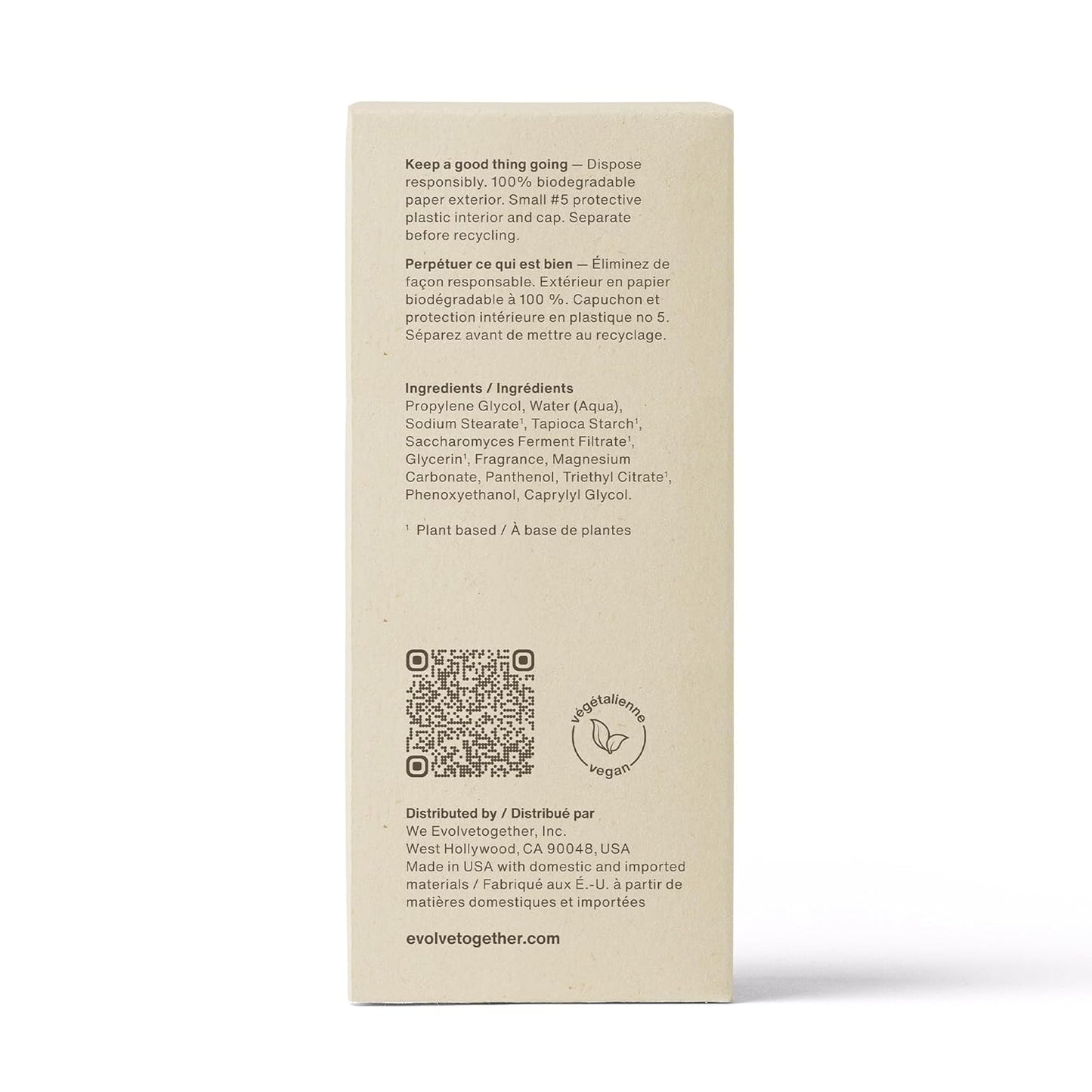 Evolve Together Aluminum-Free Natural Deodorant - Dry Rose, Mandarin & Oud | Soothes Skin, Vegan | 1.69 Oz
