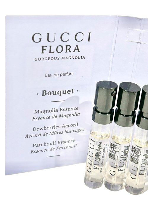 Gucci Flora Gorgeous Magnolia Perfume Sample Set - EDP Spray for Women, 1.5 ml (0.05 oz) Each | 3 Pack