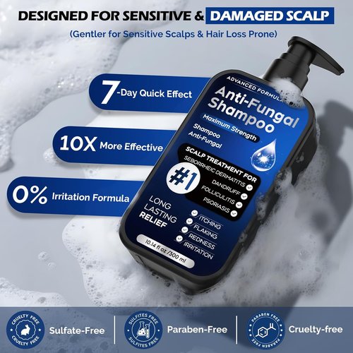 Regine Switzerland Antifungal Psoriasis Shampoo - Relieves Scalp Itching & Dryness | 10.1 Fl Oz