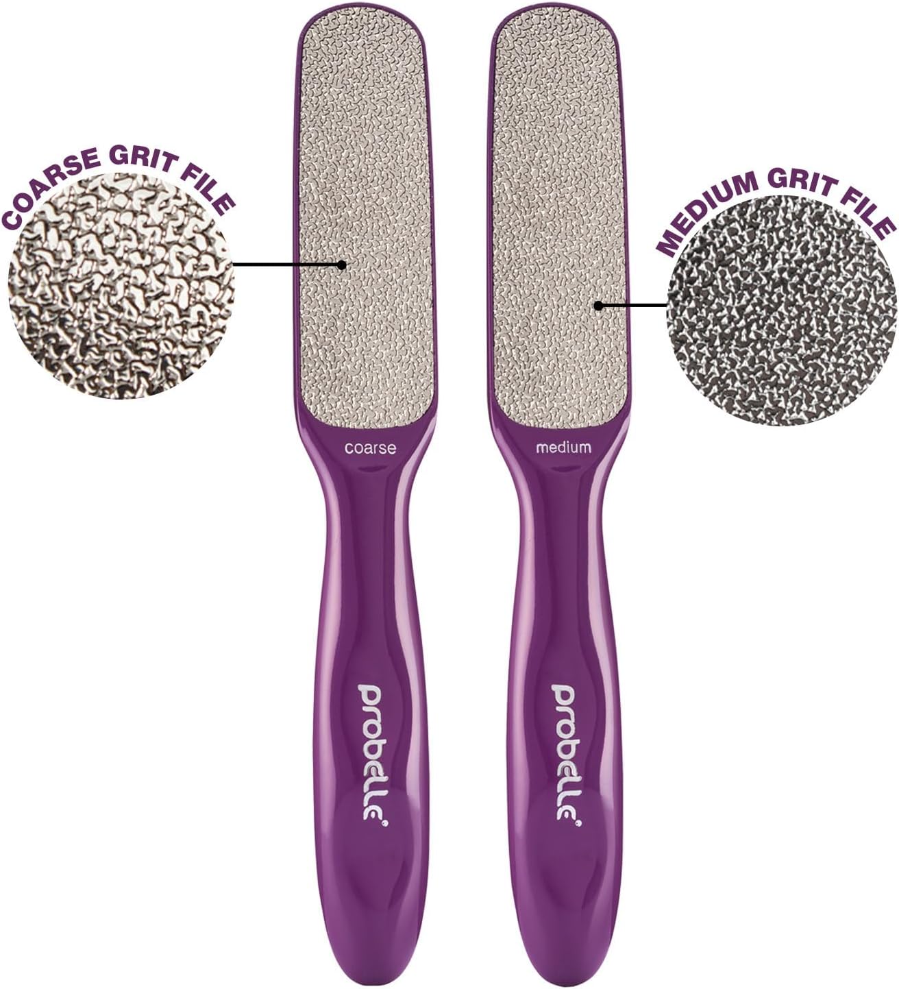 Probelle Double Sided Multidirectional Nickel Foot File Callus Remover - Immediately Reduces calluses and Corns to Powder for Instant Results, Safe Tool (Dark Grey)