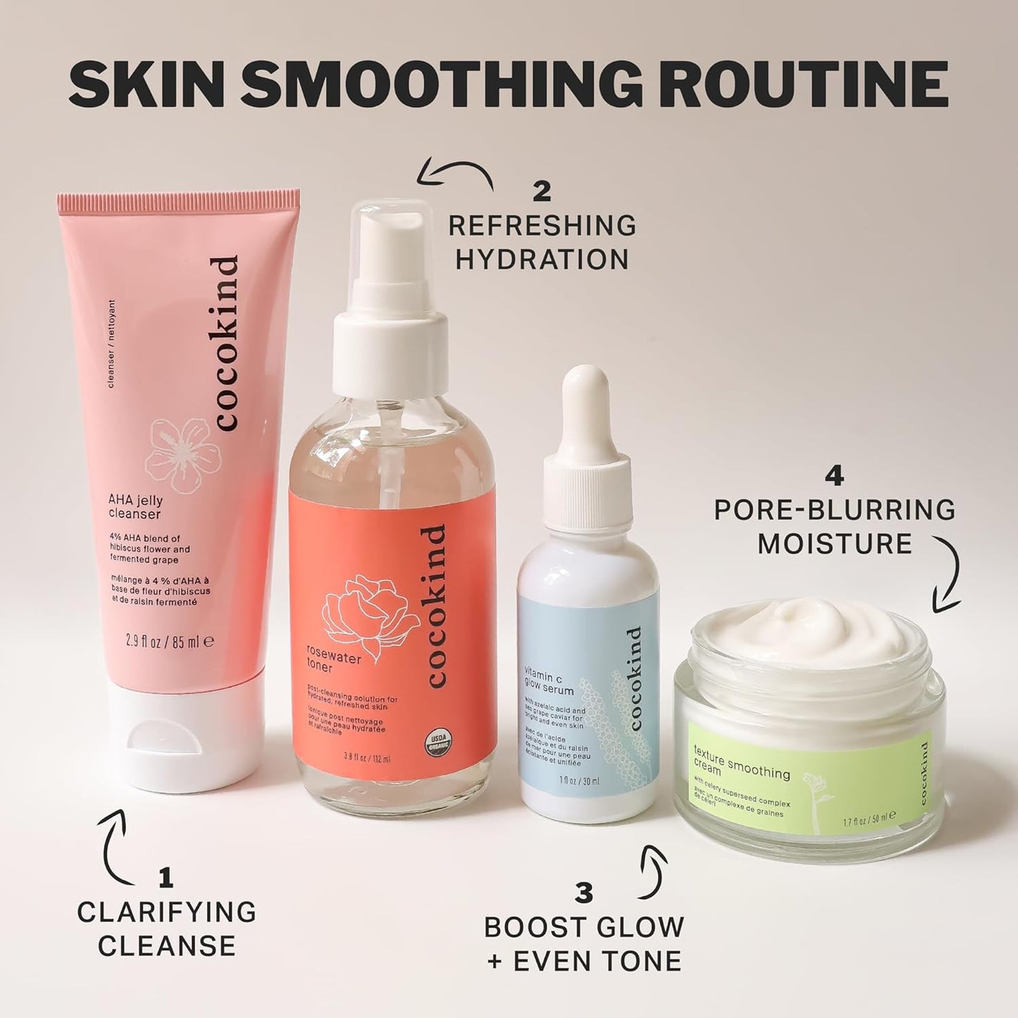 Cocokind Rosewater Facial Toner - Multipurpose Spray for Makeup Setting & pH Balancing | 4 Fl Oz