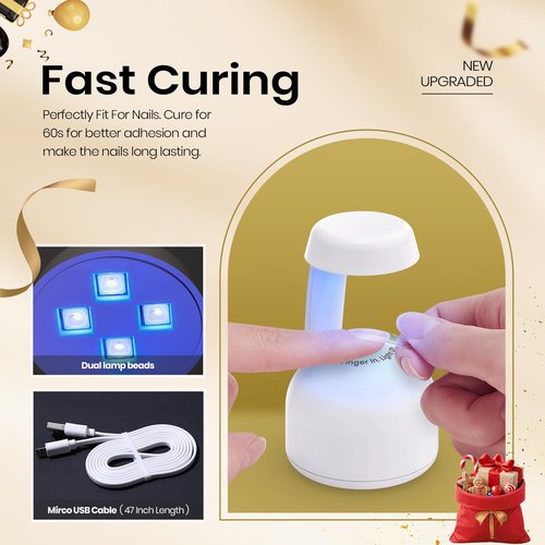 Beetles Mini Uv Light for Gel Nails Flash Curing Innovative with Smart Sensor for Easy and Fast Extension System, Portable Manicure Uv Led Light for Gel Nail Polish Diy