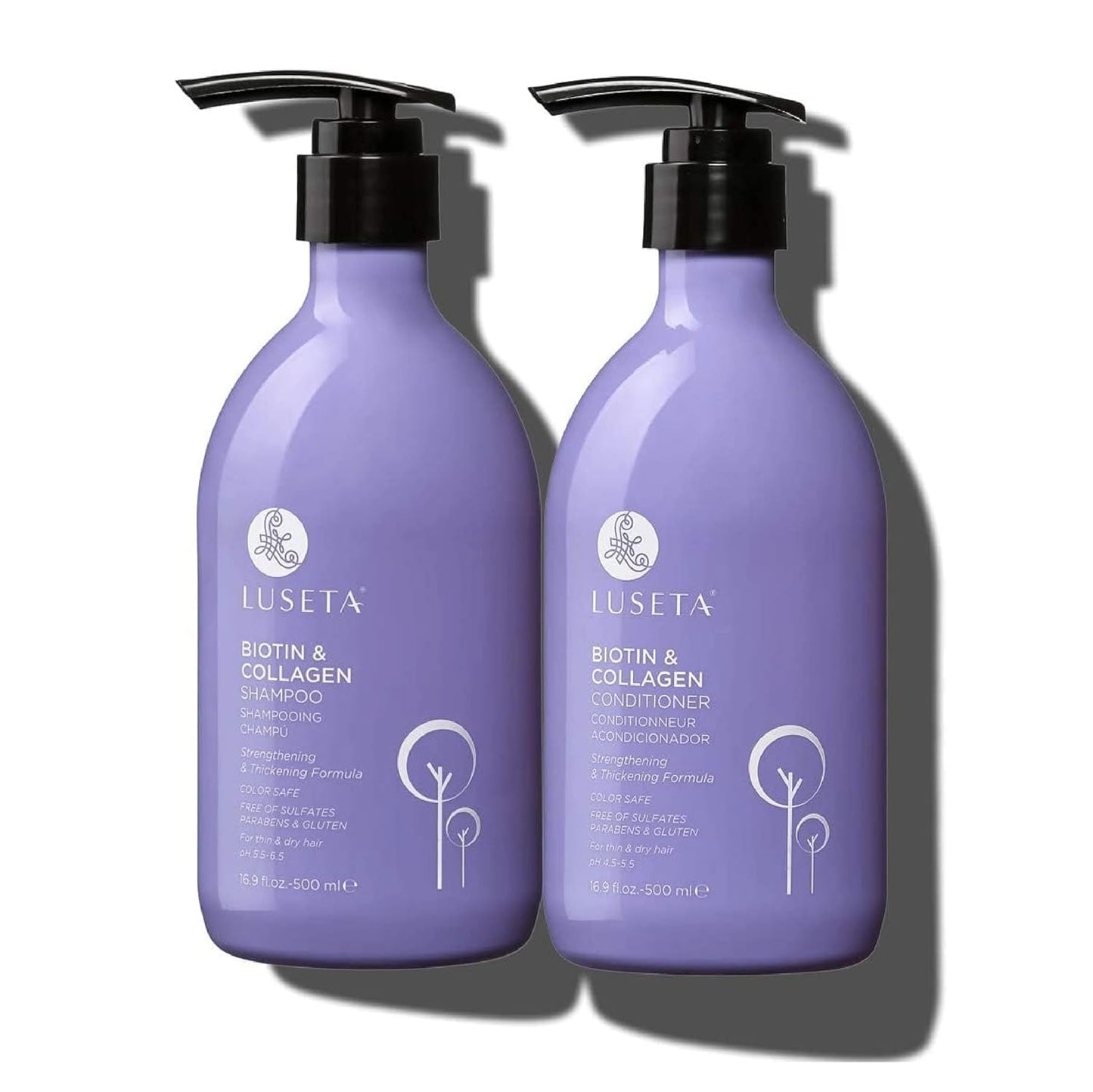Luseta Hyaluronic Acid Moisturizing Shampoo & Conditioner Set for Dry and Damaged Hair, Sulfate Free Shampoo and Conditioner for Women Infused with Argan Oil and Shea Butter Paraben-Free2 x 16.9oz