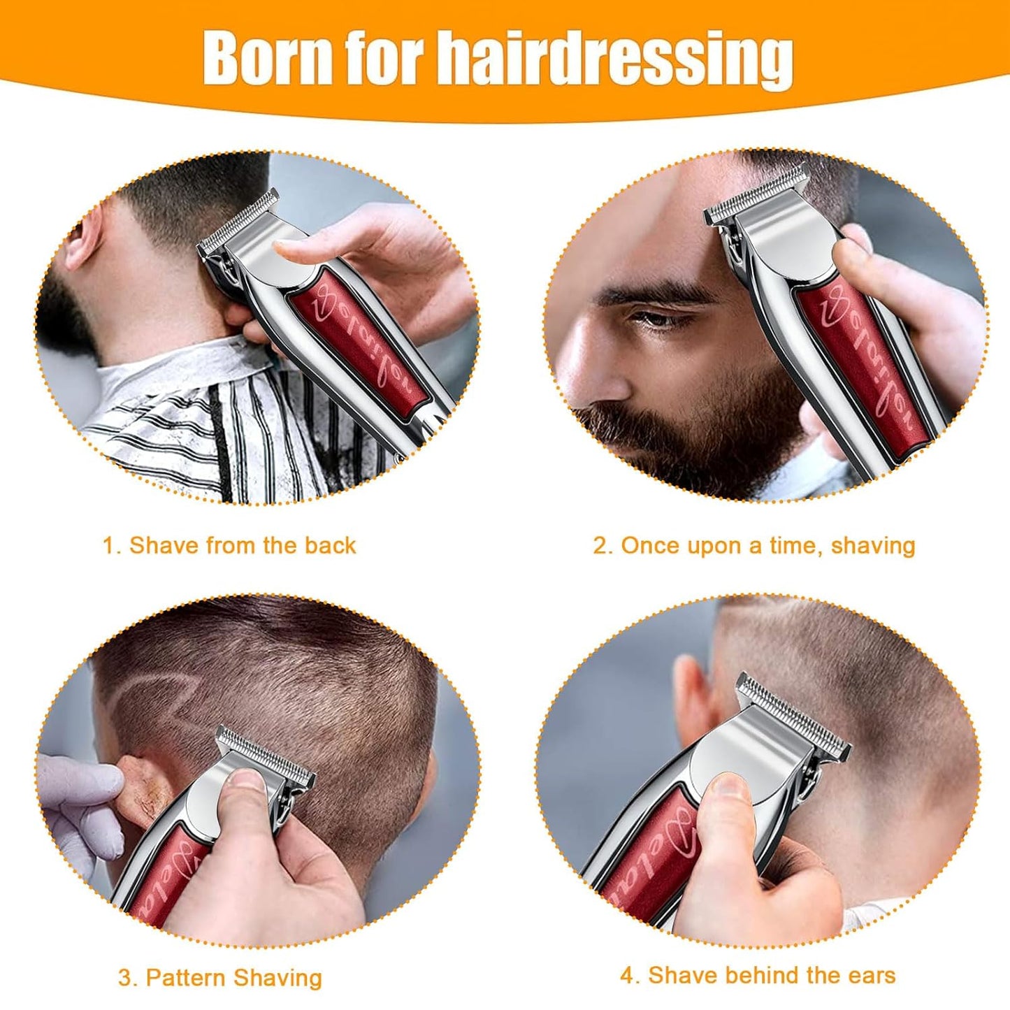 Wahl 5 Star Detailer Li Trimmer Replacement Blades - Adjustable Stainless Steel Zero-Gap (Black)
