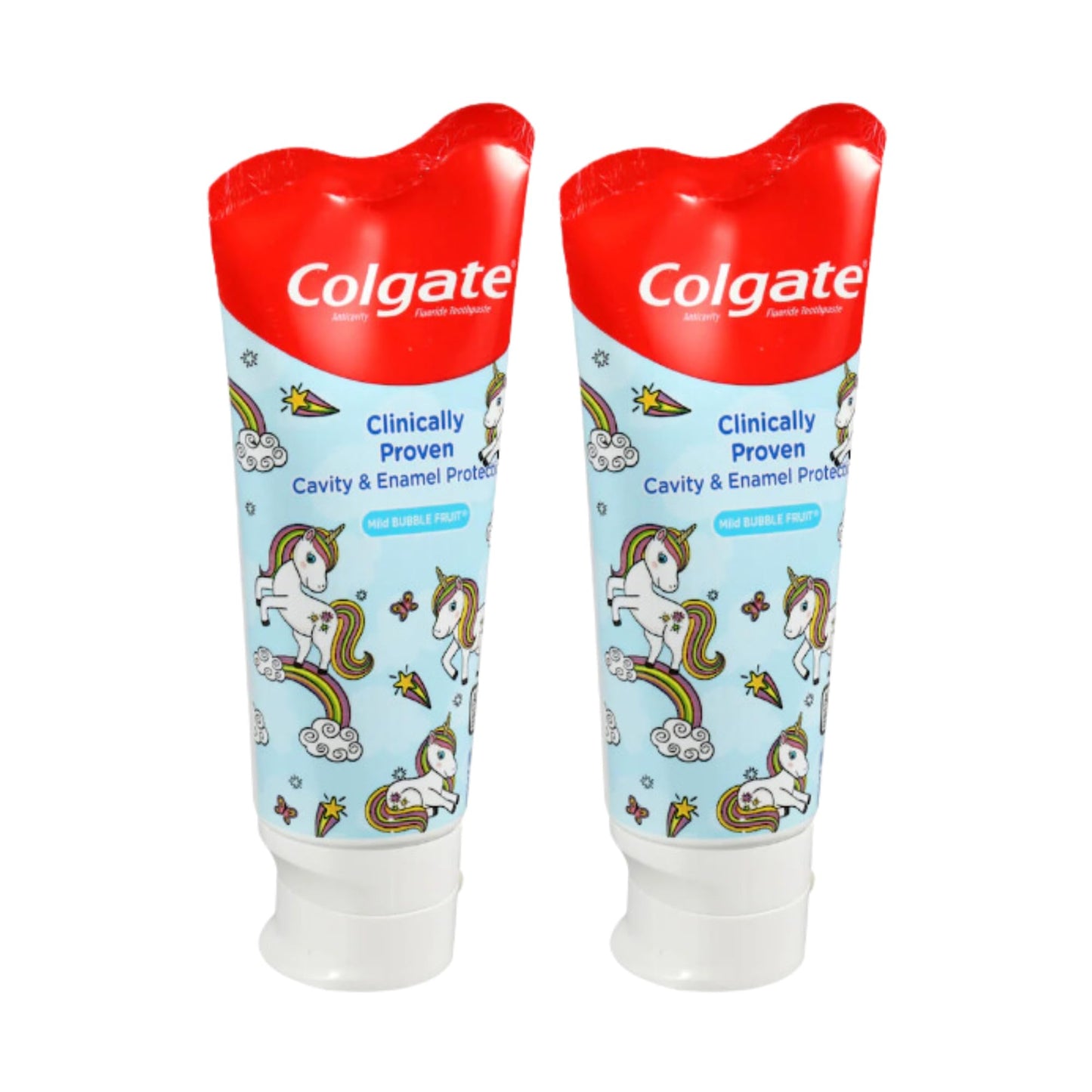 Colgate Anticavity Fluoride Toothpaste | Colgate Kids Cavity Protection Toothpaste | Enamel and Cavity Protection | Colgate Kids Toothpaste Bubble Fruit Flavor (Unicorn) + MB Sticker. (Pack of 2)
