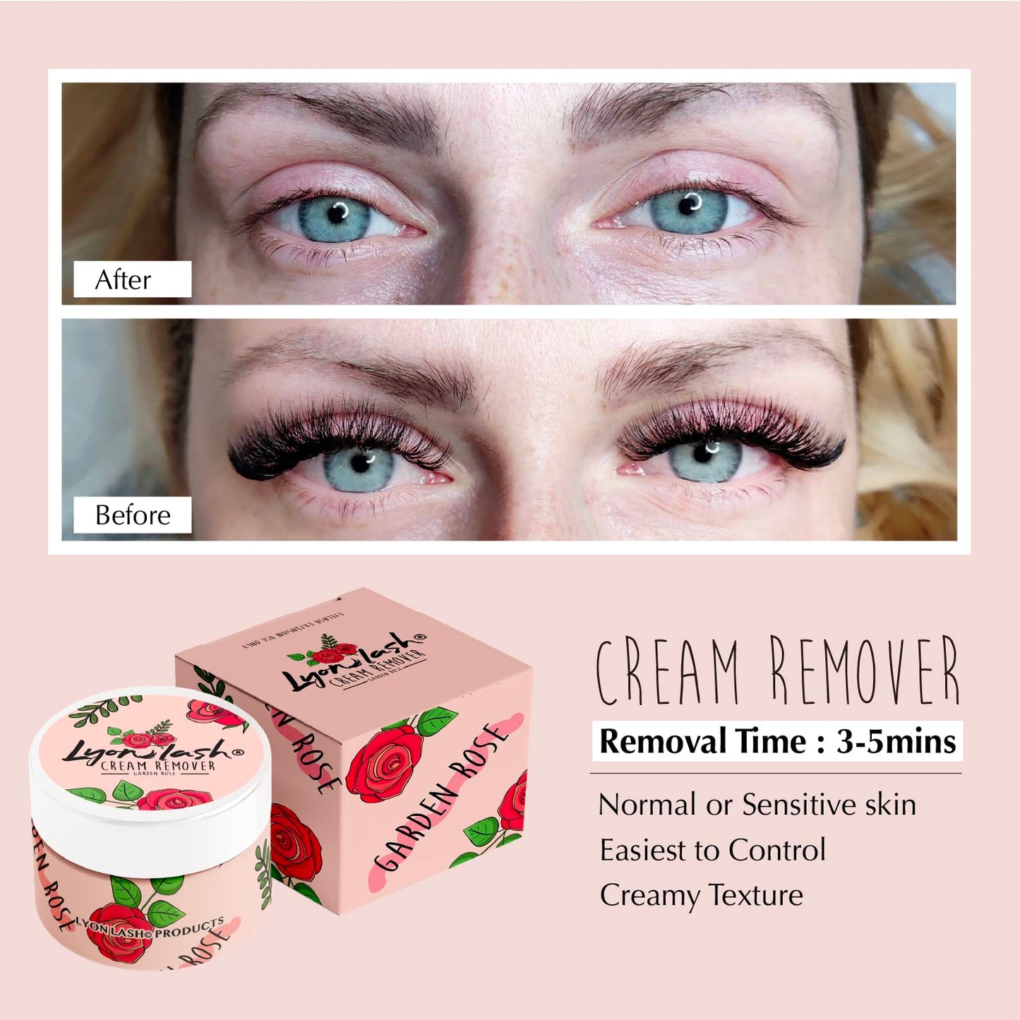 Lyon Lash Pro Gentle Eyelash Extension Cream Remover 15g 0.51fl. oz | Removes Lash Extension Glue Effectively| Low Irritation for Sensitive Skin | Essential Lash Extensions Supplies(Blueberry)