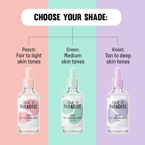Isle of Paradise Self-Tanning Drops - Firming Formula for a Radiant Glow | 1.01 Fl Oz