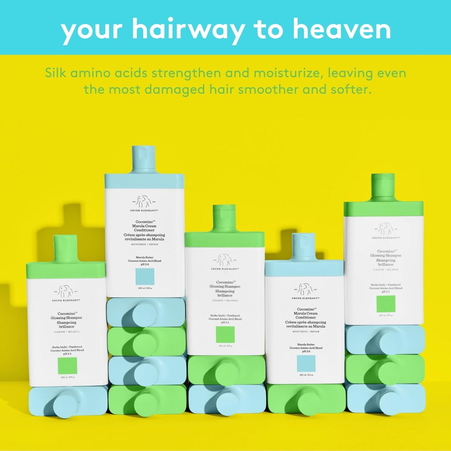 Drunk Elephant Cocomino Marula Cream Conditioner - Sulfate-Free & Cruelty-Free - 240 ml/8 fl oz