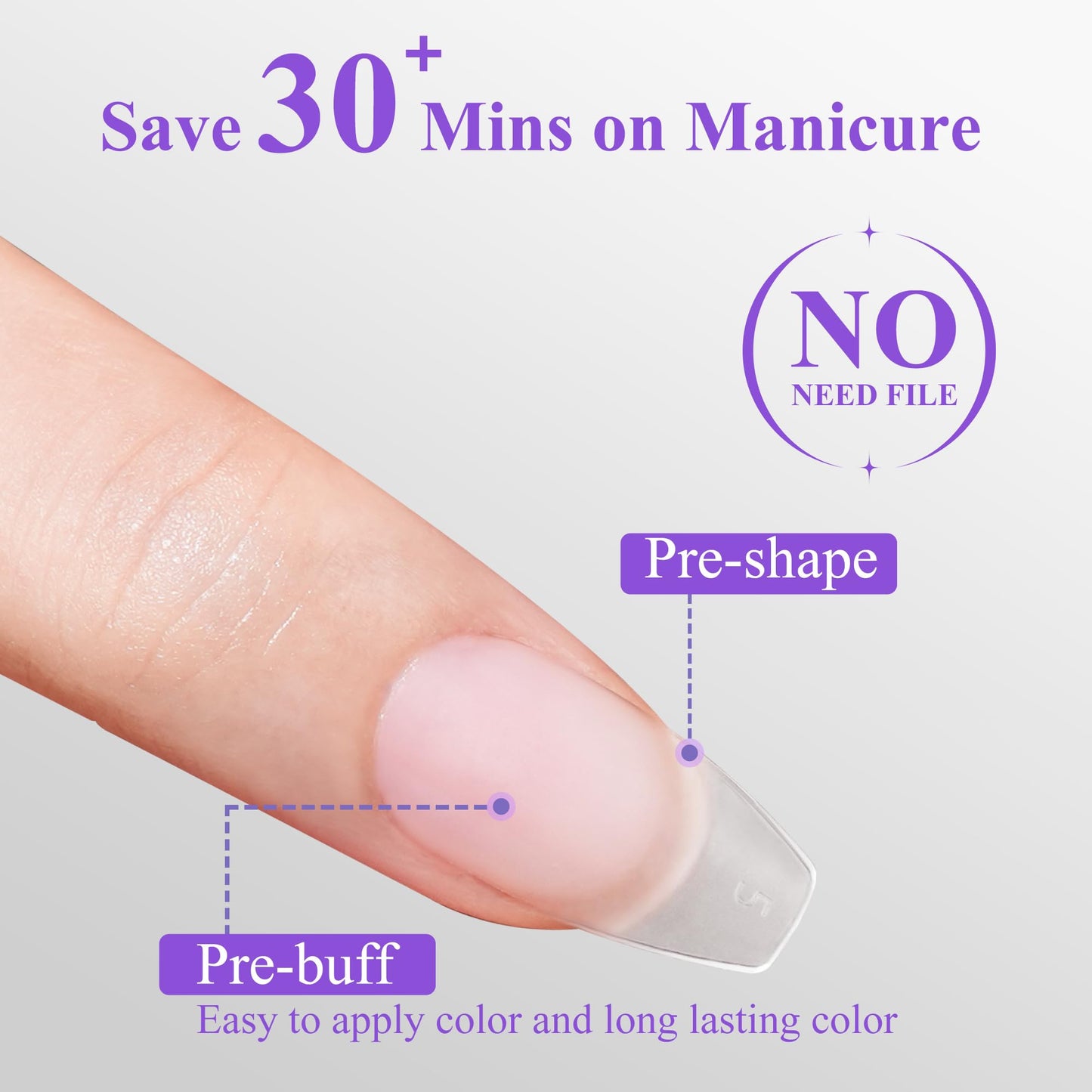 Short Coffin Nail Tips 504Pcs, Jofay Fashion Full Matte Gel Nail Kit, Full Cover Clear Acrylic Nail Tips, Pre-Shaped & Etched Fake Nails Coffin Press on Nails False Nails for Nail Extensions 19 Sizes