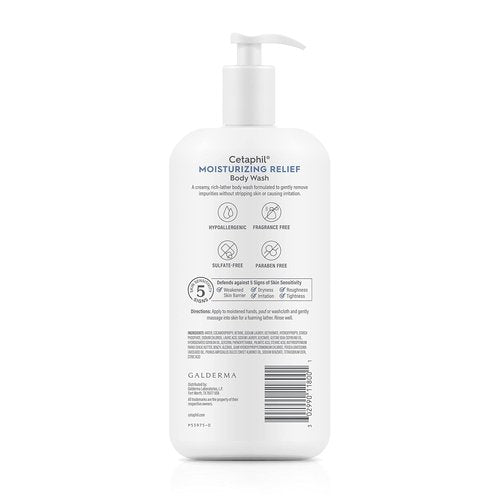 Cetaphil Body Wash - Moisturizing Relief for Sensitive Skin | Creamy Formula, 24-Hour Hydration, 20 oz