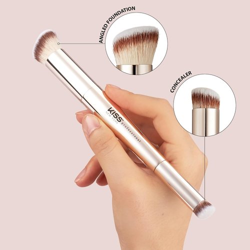 Kiss New York Airy Velvet Contour Stick - Deep 0.70 Oz | Buildable Cool Toned Face Sculpting Cream with Brush Set