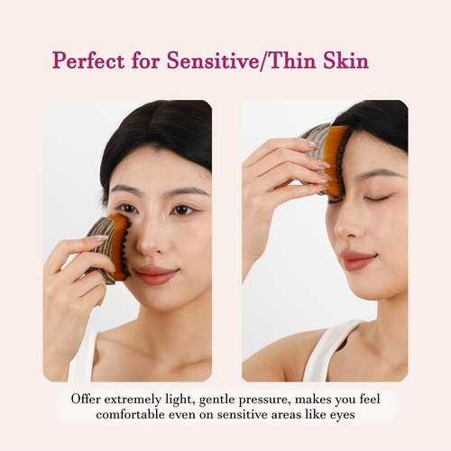 HOYECL No Oil Lymphatic Face Sculpting Brush, Curved Facial Dry Brush for Lymphatic Drainage, Sculpt and Lift Your Face Naturally, Designed for Sensitive Skin