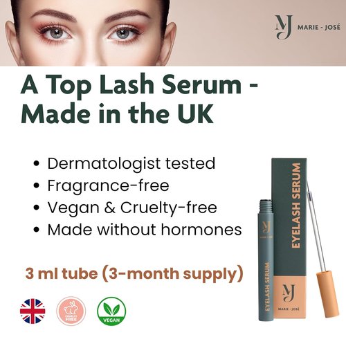 Marie-José Multi Peptide Lash Serum - Hormone-Free Formula for Stronger, Fuller Lashes | 3 ml, Gentle for Sensitive Eyes