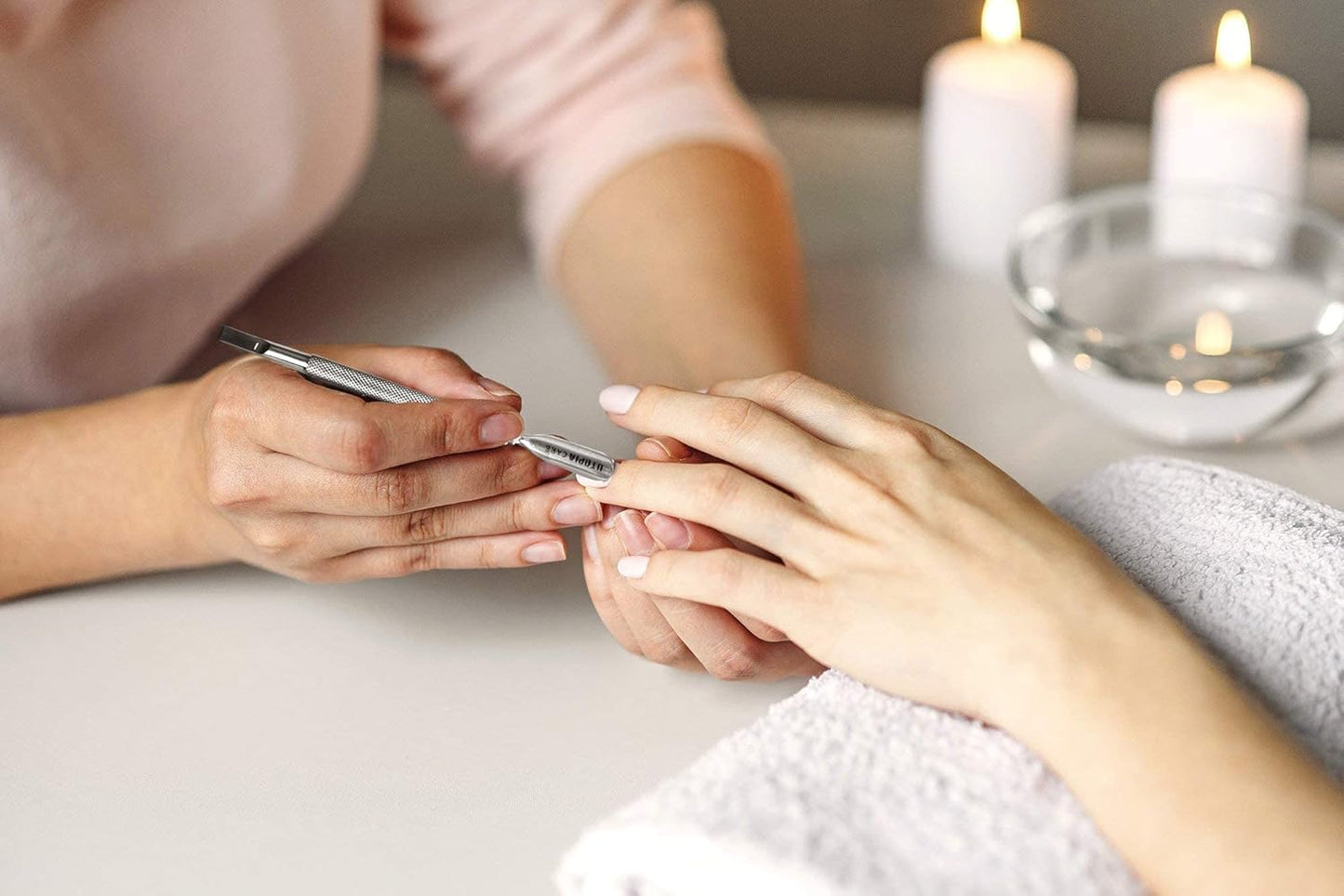 Utopia Care Cuticle Pusher Tool - Professional Stainless Steel Nail Cleaner & Remover | Durable Manicure & Pedicure Tool in Silver