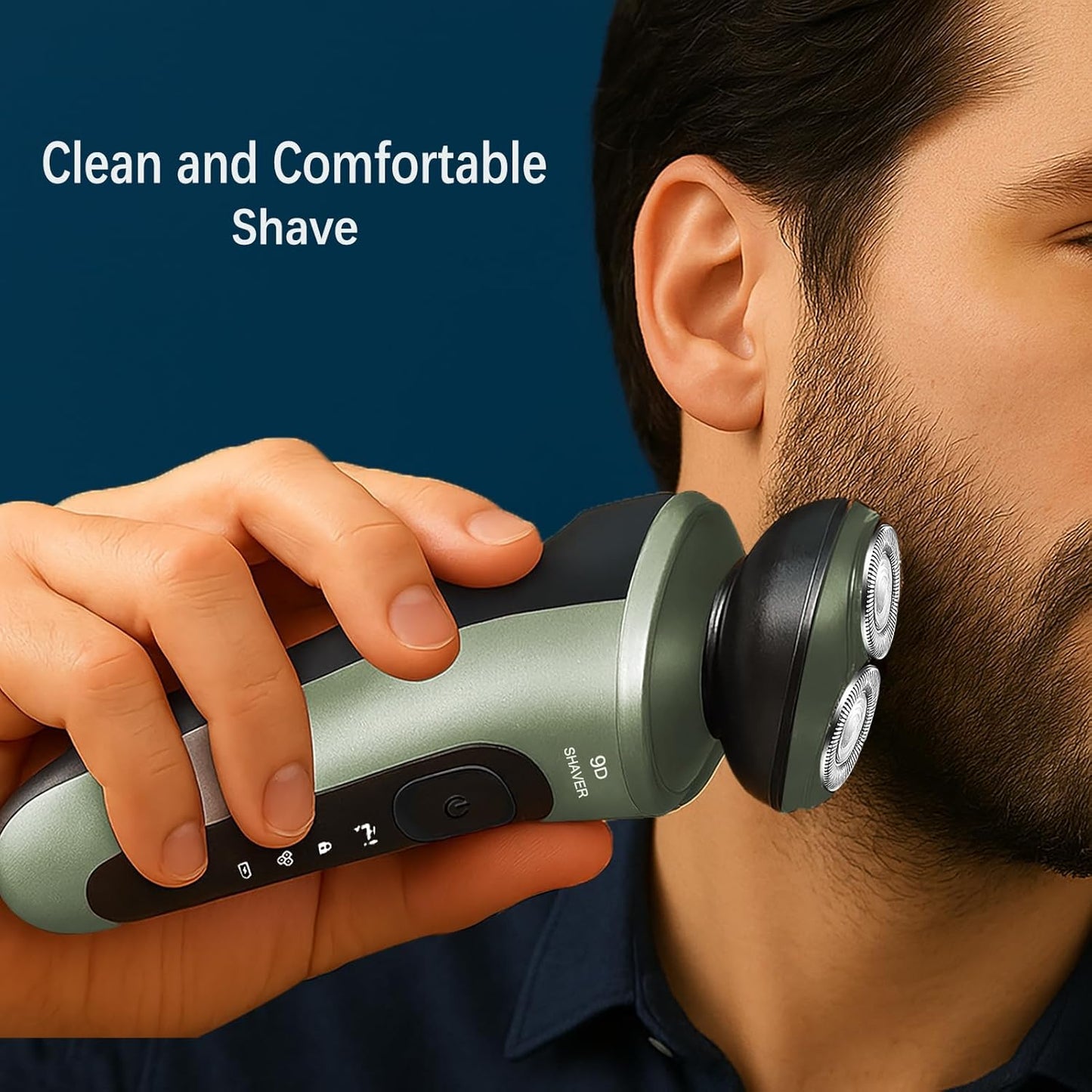 Skiennix Electric Razor - 3D Floating Heads Rotary Shaver | USB-C Rechargeable & Travel-Friendly (Green)