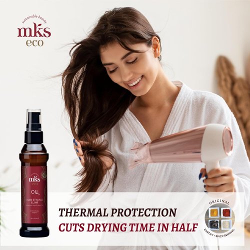MKS Eco Oil - Hair Styling Elixir with Moroccan Argan & Hemp Seed Oils - Nourish, Control Frizz, Vegan
