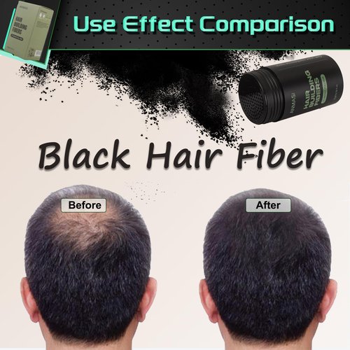 Black Hiar Building Fiber 22g, Hair Fibers for Thinning Hair, Fill In Fine or Thinning Hair Instantly Thicker Fuller Look, Hair Fibers Black for Men & Women