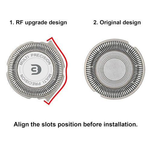 Philips SH30 Replacement Heads - Compatible with Series 1000, 2000, 3000 | 6 Blades & Retaining Ring