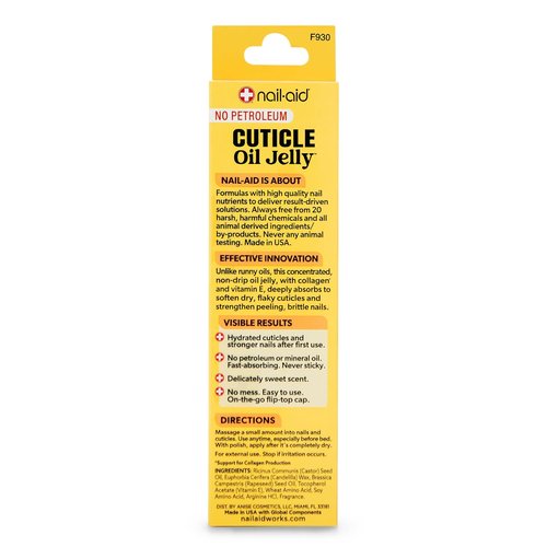 Nail-Aid Cuticle Oil Jelly - Non-Drip Treatment for Dry Cuticles & Hangnails | Collagen & Vitamin E
