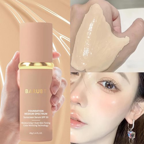 4 in 1 Color Changing Foundation - Medium Spectrum, Long-Lasting Waterproof Makeup, Hydrating Concealer, 1.4 Fl. Oz.