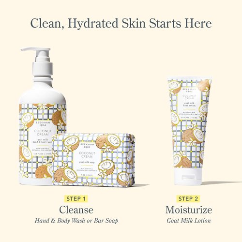 Beekman 1802 Goat Milk Hand Soap - Moisturizing Liquid Soap for Sensitive Skin | Coconut Cream 12.5 fl oz
