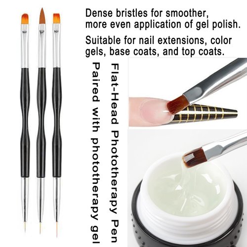 Nail Art Brushes Nail Art Tool Kit, Nail Design Tools Set with Liner Brushes, Dotting Pens, UV Gel Brushes, for DIY Nail Art, Salon and Home Use (Black Style 32pcs)