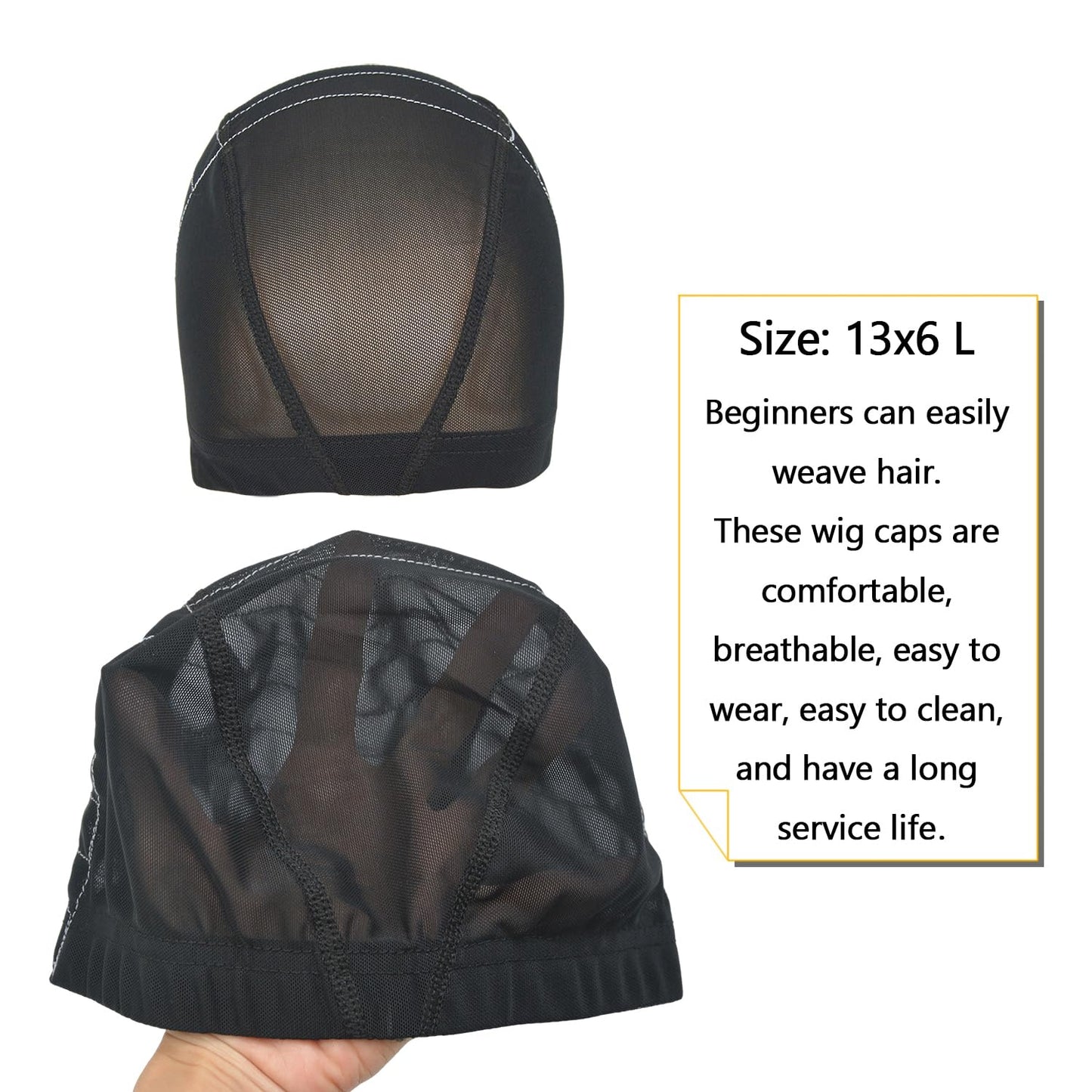 Mesh Dome Caps Wig Cap with Guideline Map for Wig Making Stretchable Wig Caps for Beginners Making Wigs (13x4 M)