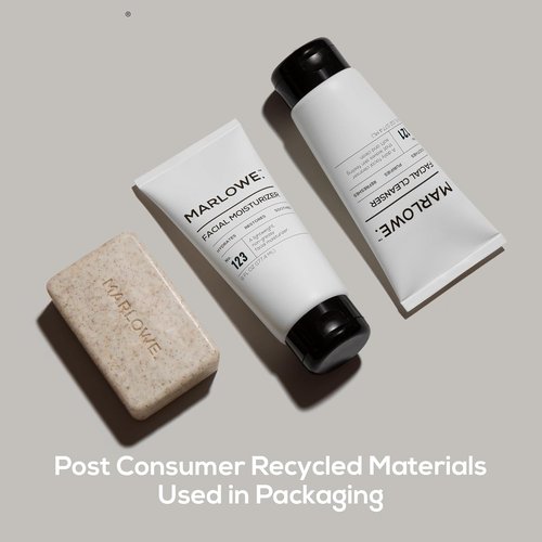 Marlowe. Men's Skin Care Set - 3-Piece Best Sellers Kit with Exfoliating Scrub, Cleanser & Moisturizer
