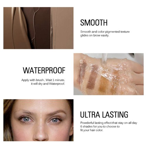 SACE LADY 3D Eyebrow Gel Long Lasting 24 Hours Waterproof Smudge-proof Brow Cream Makeup Kit (ASH BROWN, 0.2Fl Oz)