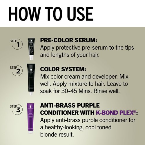 Schwarzkopf Keratin Blonde Hair Dye, 11.4 High Lift Pearl Blonde, Professional Quality Permanent Hair Color, Bond Enforcing System, Pre-Color Serum & Purple Conditioner Included