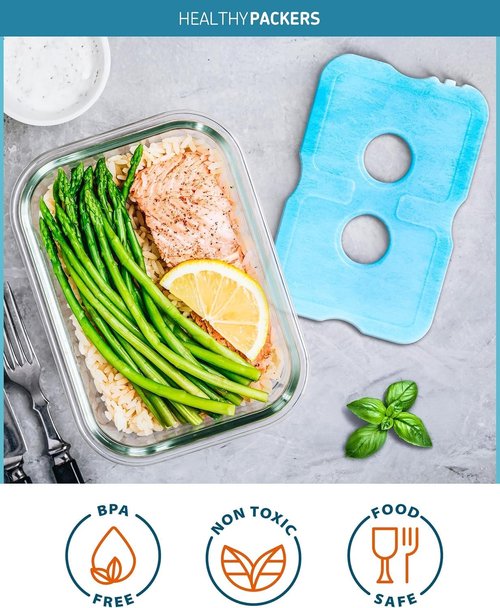 Healthy Packers Ice Packs - Long-Lasting Freezer Packs for Lunch Boxes & Coolers | Slim Design for Beach, Camping & Fishing