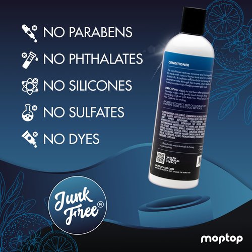 MopTop Salon Daily Conditioner - Color Safe Moisturizer for Dry, Damaged Hair | Sulfate & Paraben Free, 12oz