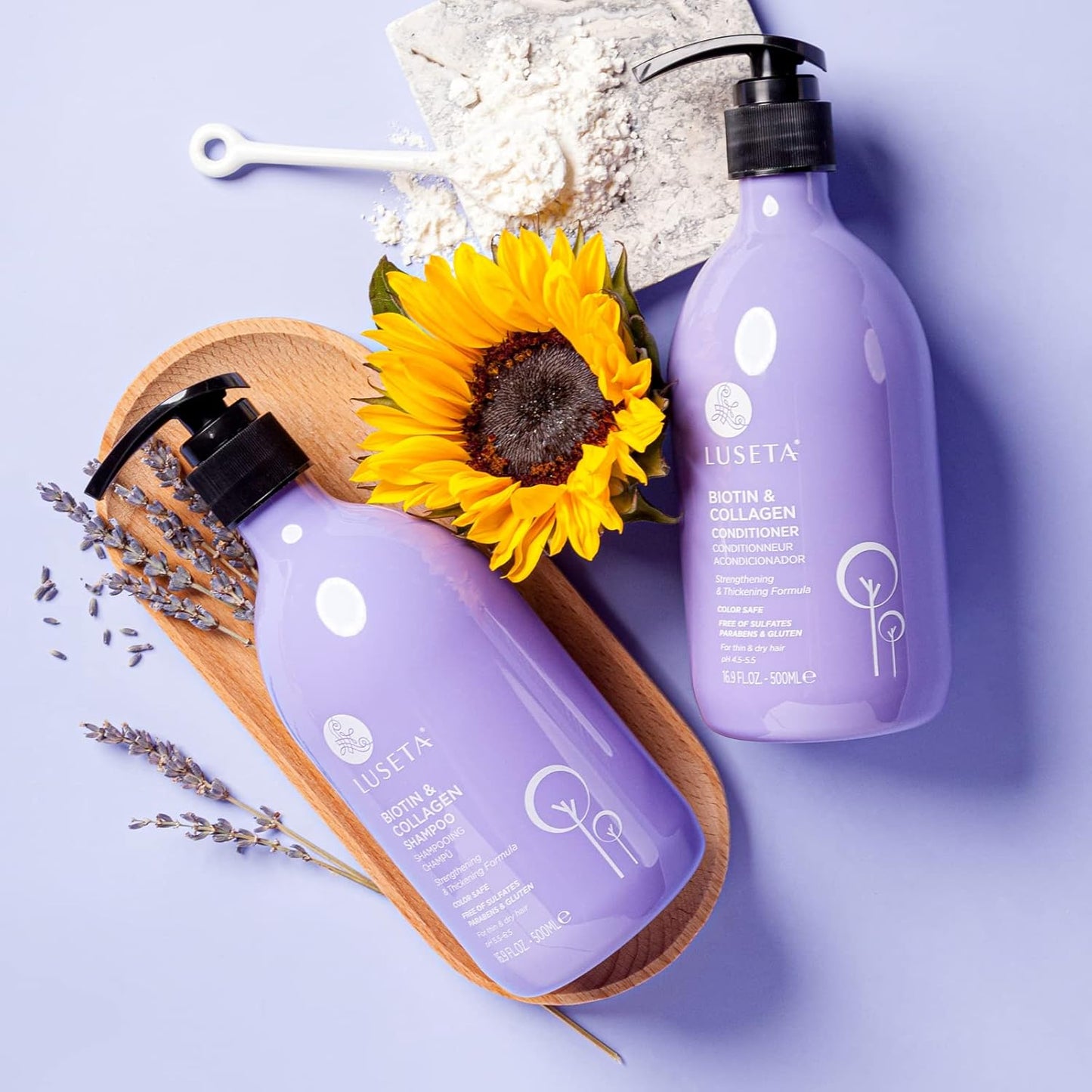 Luseta Hyaluronic Acid Moisturizing Shampoo & Conditioner Set for Dry and Damaged Hair, Sulfate Free Shampoo and Conditioner for Women Infused with Argan Oil and Shea Butter Paraben-Free2 x 16.9oz