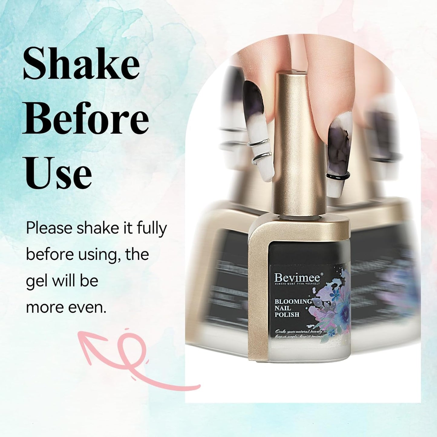 Blooming Gel | Black & White Marble Nail Polish - 12ML Watercolor Ink for Stunning DIY Flower Nail Art (2PCS)