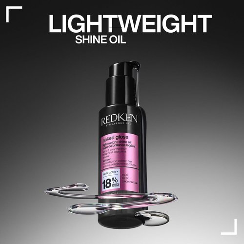 Redken Naked Gloss Shine Hair Oil - Lightweight Frizz Control & Color Vibrancy, Omega-9 Infused