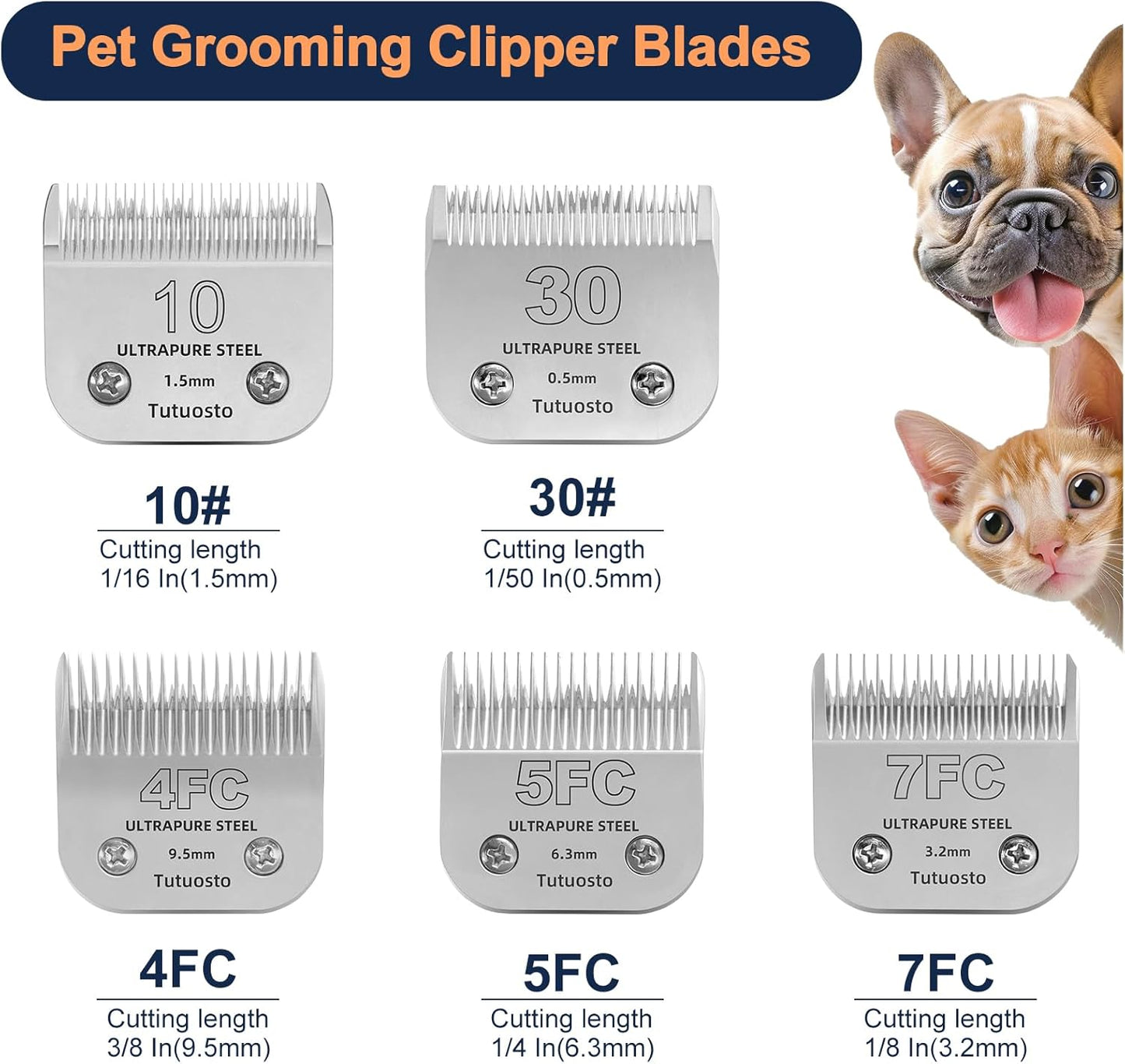 Andis 10# Clipper Blades - Detachable Pet Grooming Replacement Blades for Dog Clippers | Compatible with Wahl & Oster