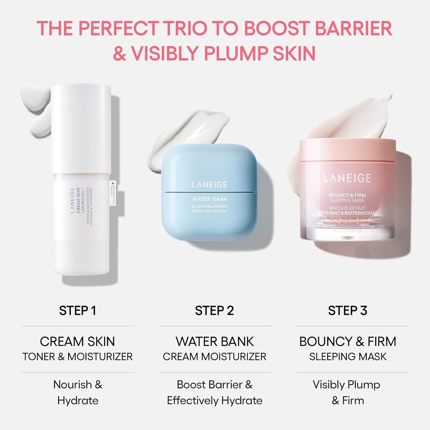 LANEIGE Bouncy Firm Sleeping Mask - Revitalize Skin with Peony & Collagen Complex, Barrier-Boosting Hydration