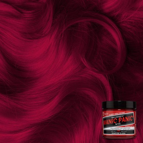 MANIC PANIC Classic Vampire's Kiss Semi Permanent Hair Color - Medium Red Hair Dye for Women & Men That Lasts 4-6 Weeks - Vegan, Ammonia & Cruelty-Free - Create & Mix Custom Shades (4oz)