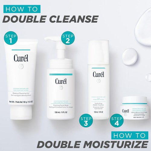 Curel Japanese Skin Care Travel Set - Face Wash, Lotion & Makeup Remover for Dry, Sensitive Skin