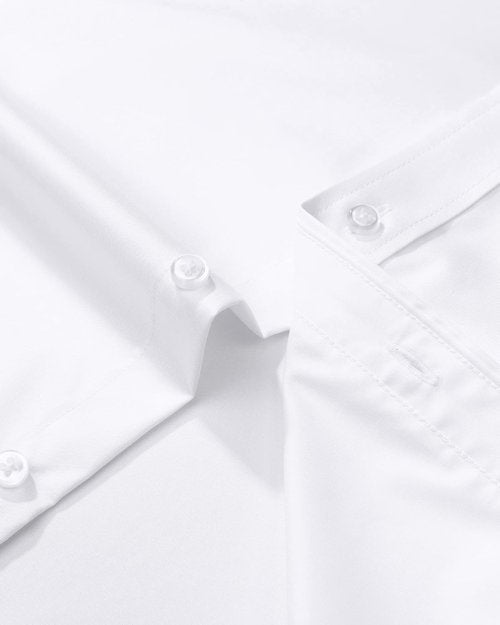 J.VER Men's Dress Shirt - Solid Long Sleeve, Stretch, Wrinkle-Free | Business Casual Button Down