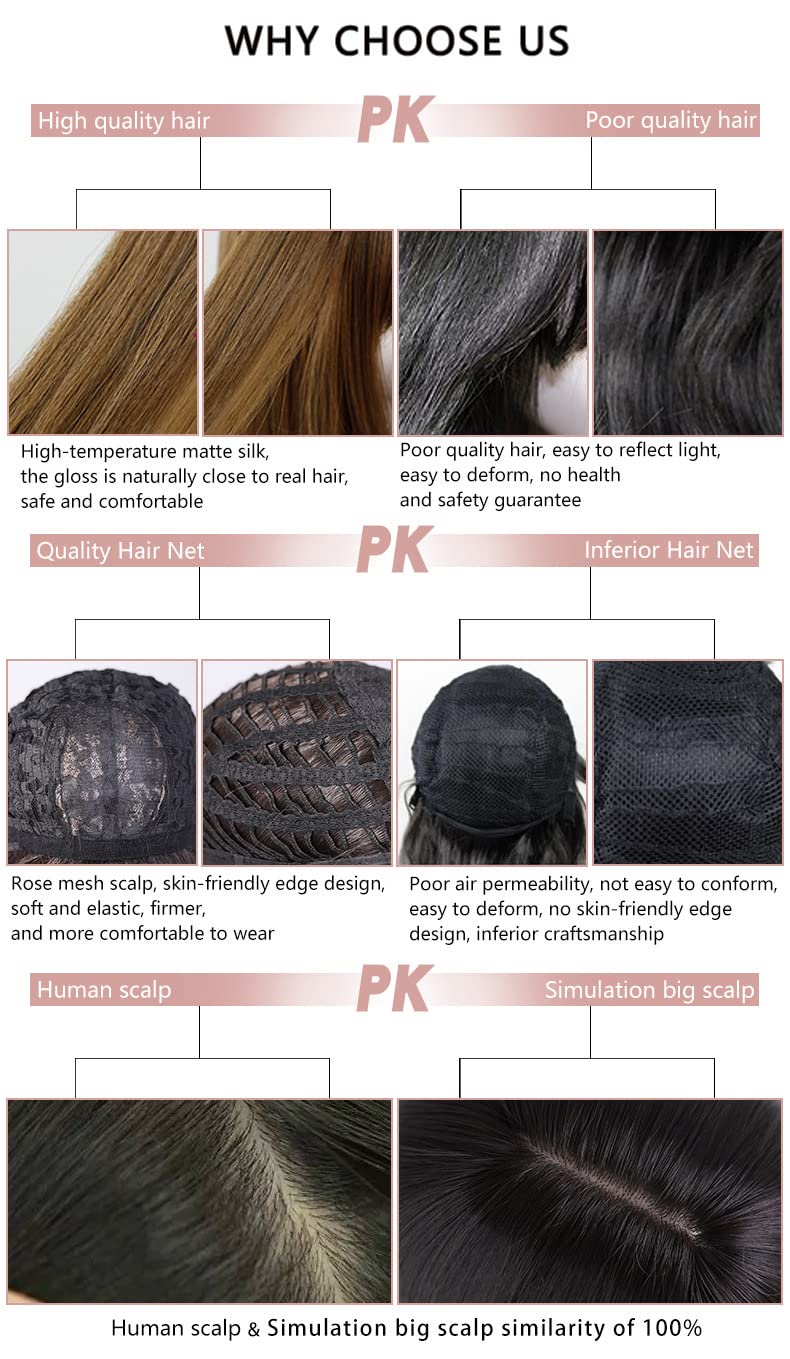 AIKO PRO Korean Fashion 13 Inch Straight Short Bob Wig for Women, Natural Shoulder-Length Straight Synthetic Short Lolita Cosplay Wigs with Bangs For Cosplay and Daily Wear D123 Black & White