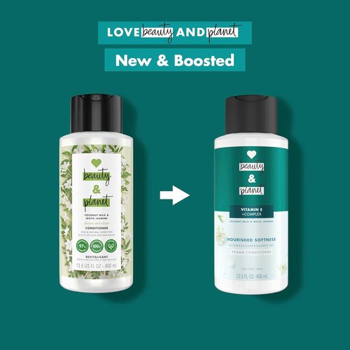 Love Beauty and Planet Conditioner - Vitamin E Coconut Milk & White Jasmine for Curly Hair | 13.5 oz, Sulfate-Free