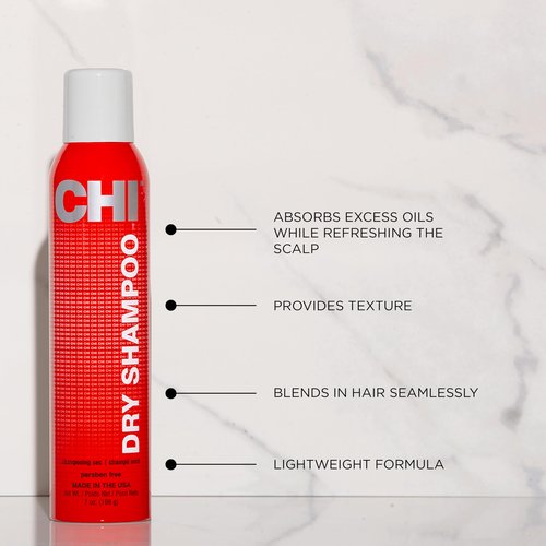 CHI Dry Shampoo, Lightweight Formula To Clean & Revitalize Hair, Sulfate & Paraben-Free, 2.6 Oz