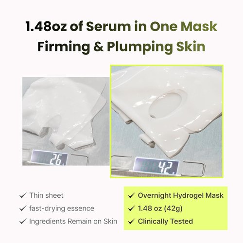 PODL Hyaluronic Hydrogel Mask - Collagen & Niacinamide for Wrinkle Improvement | 1.48oz x 4ea