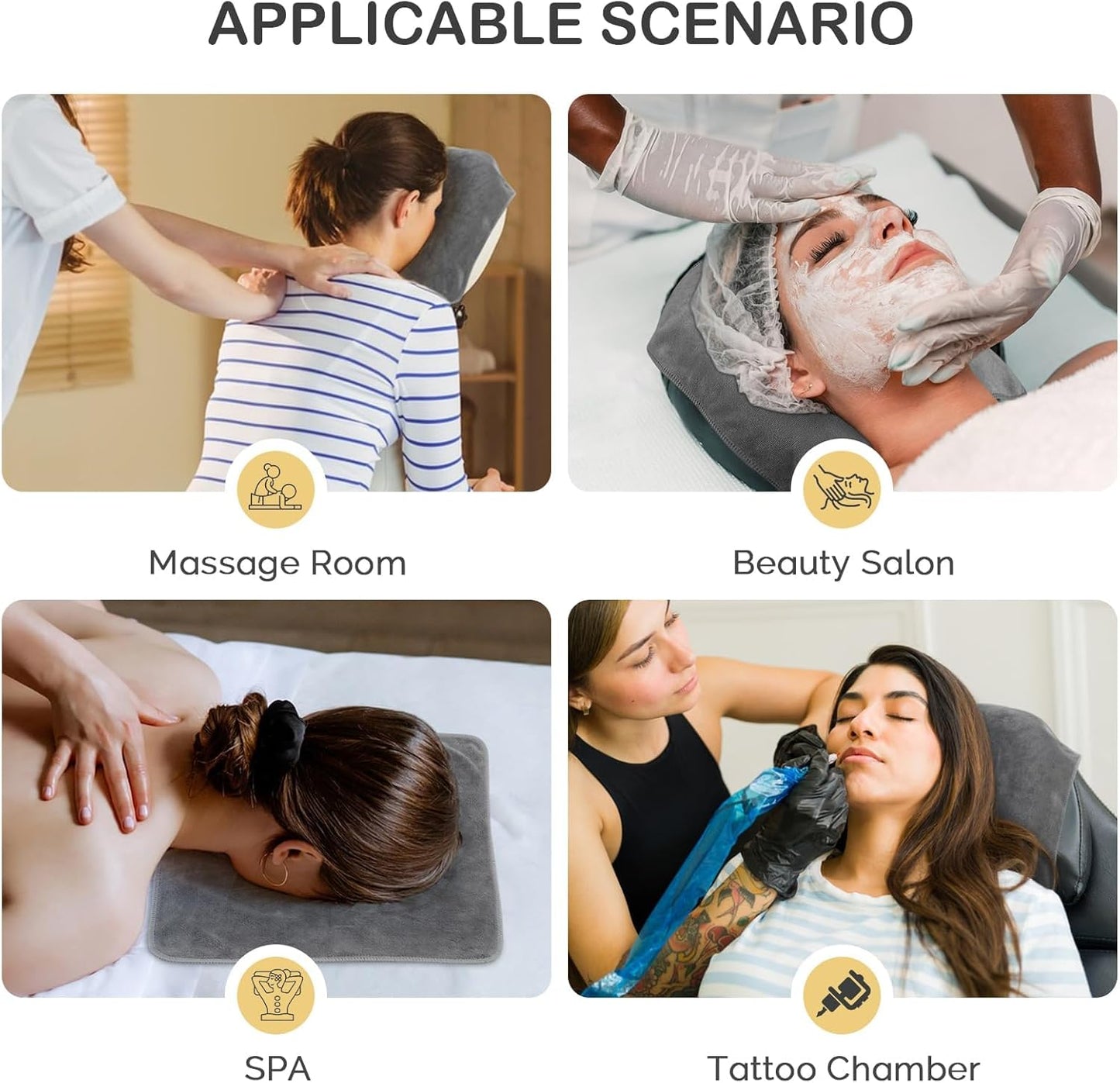 SINLAND Microfiber Face Cradle Covers - Large, Soft & Reusable Non-Stick Massage Headrest Cover