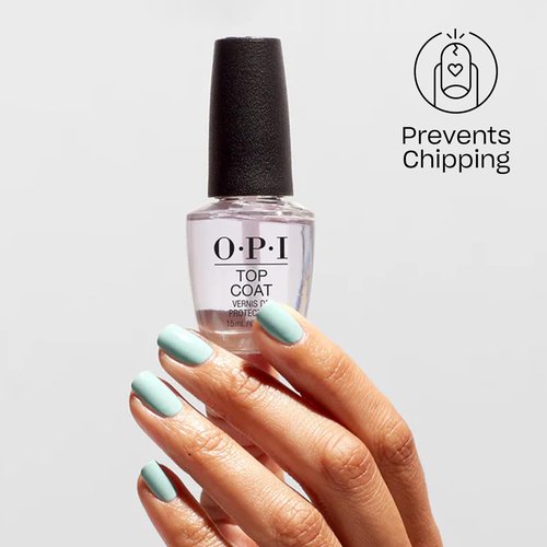 OPI Nail Lacquer Top Coat - Clear Polish for High Shine & Long-Lasting Protection | Quick Drying, Chip Resistant