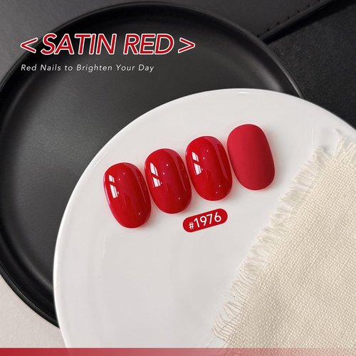 GAOY Red Gel Nail Polish, 16ml Soak Off Gel Polish, UV Light Cure for Nail Art DIY Manicure at Home, 1976 Satin Red