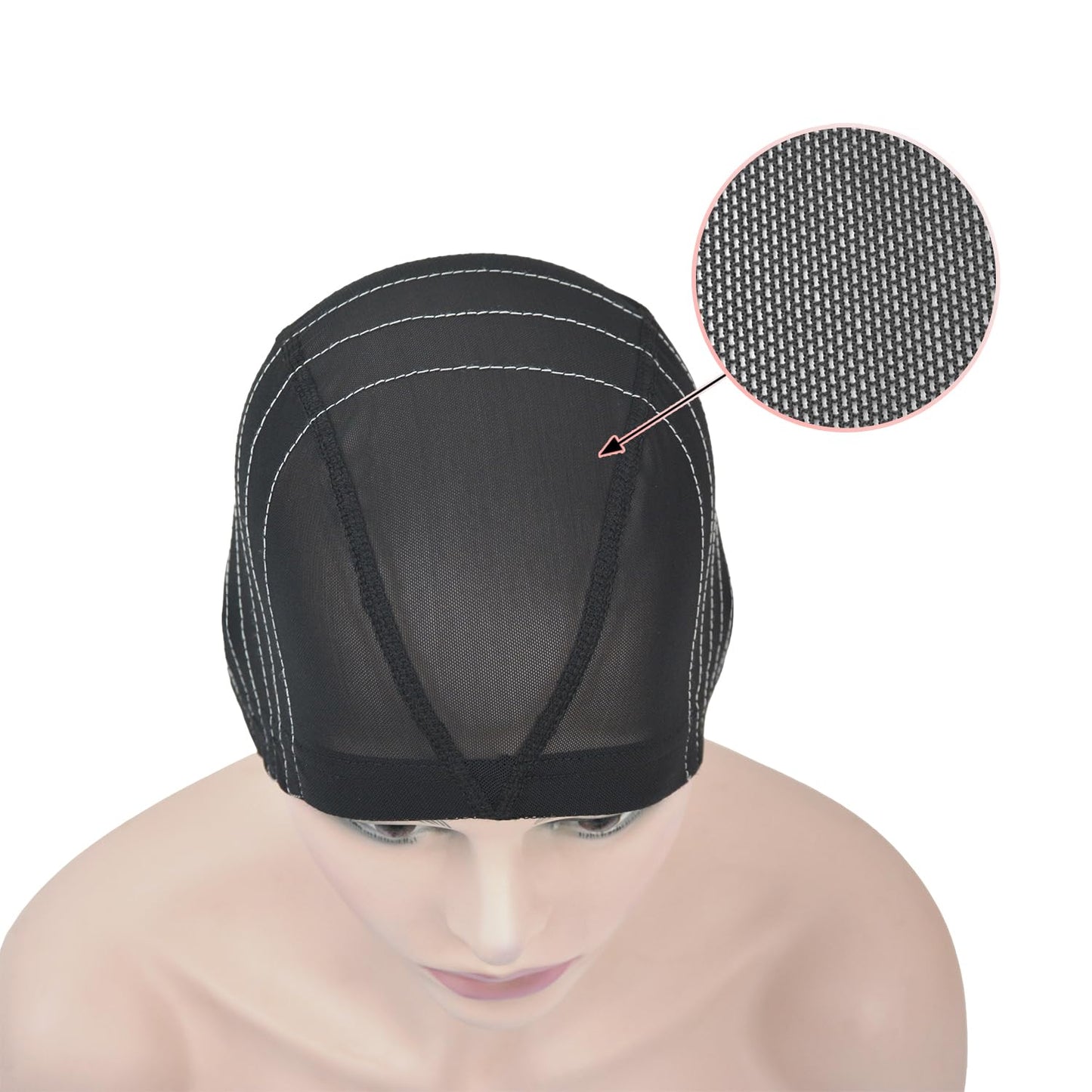 Mesh Dome Caps Wig Cap with Guideline Map for Wig Making Stretchable Wig Caps for Beginners Making Wigs (13x4 M)